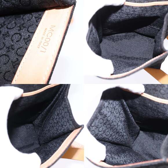 CELINE C Macadam Canvas Shoulder Bag Suede Black Silver - Picture 12 of 12